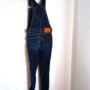 Levi's premium full length denim bib overalls